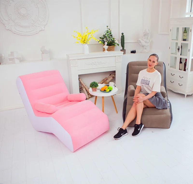 Inflatable Lazy Sofa Air Sleeping Bed Portable Leisure Couch