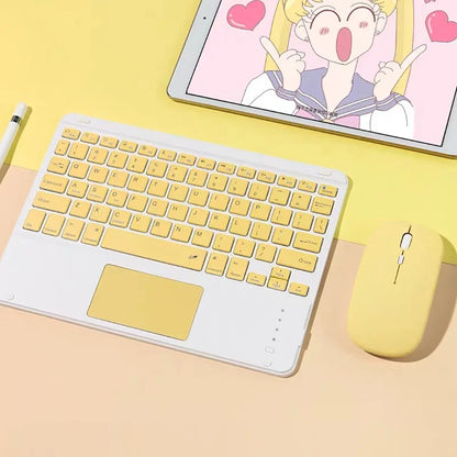 Spanish/English 10-Inch Bluetooth Keyboard for iPad, Tablet & Laptop