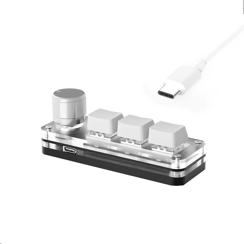 RGB Mini Macropad 3-Key Hot Swap Macro Keyboard with Knob