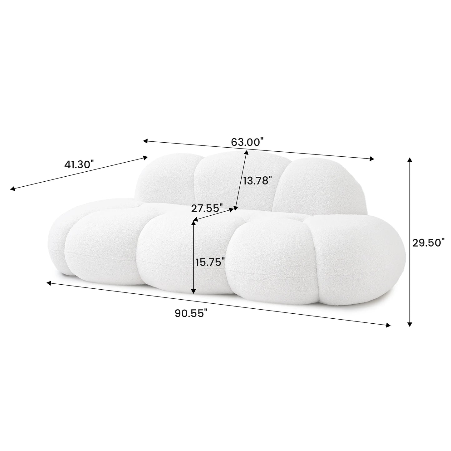 Sdorens Modern Cloud Shaped Upholstered Leisure Sofa