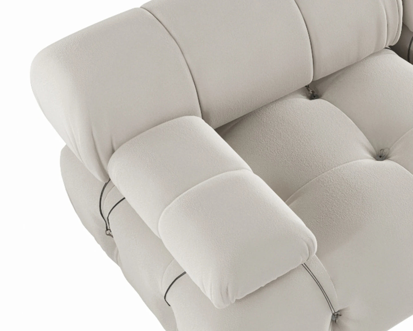 104-Inch Minimalist Modular Velvet Sectional Sofa 3-Seater