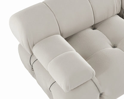 104-Inch Minimalist Modular Velvet Sectional Sofa 3-Seater