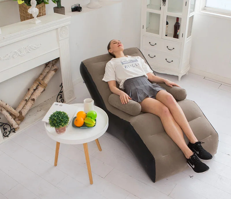 Inflatable Lazy Sofa Air Sleeping Bed Portable Leisure Couch