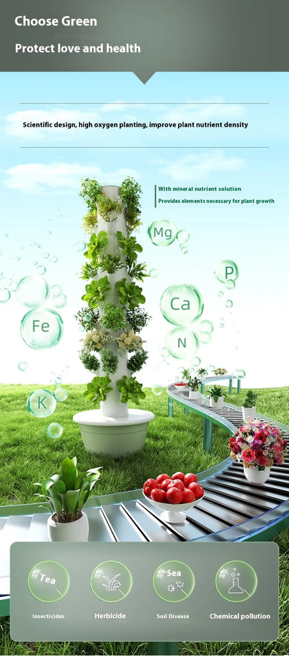 Vertical Hydroponic Tower Smart Soilless Vegetable Growing System