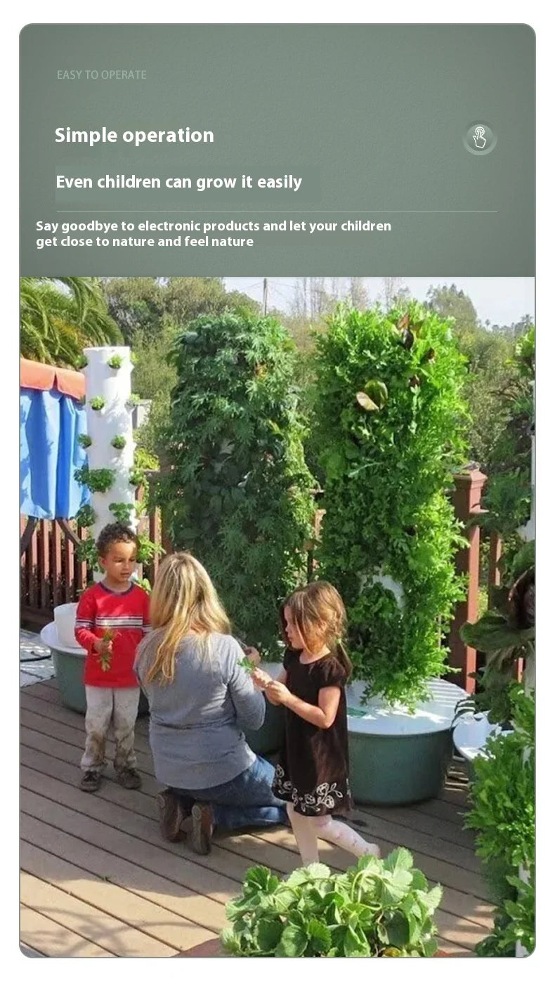 Vertical Hydroponic Tower Smart Soilless Vegetable Growing System