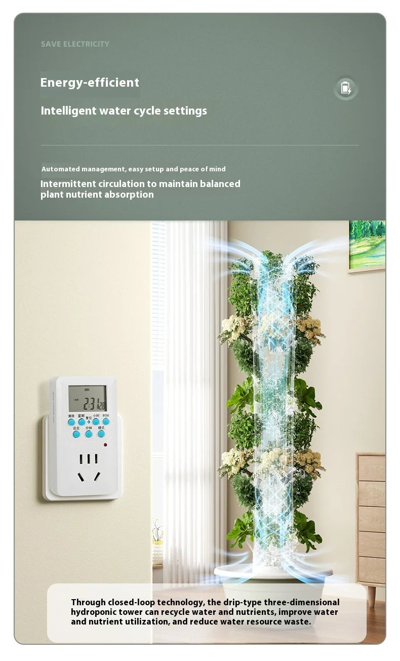 Vertical Hydroponic Tower Smart Soilless Vegetable Growing System