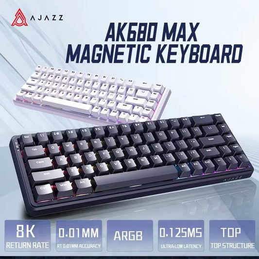 AJAZZ AK680 MAX 60% Mechanical Keyboard HE Hall Effect RGB Wired/Wireless