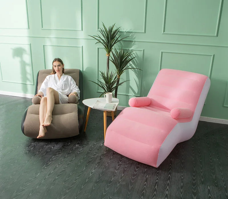 Inflatable Lazy Sofa Air Sleeping Bed Portable Leisure Couch