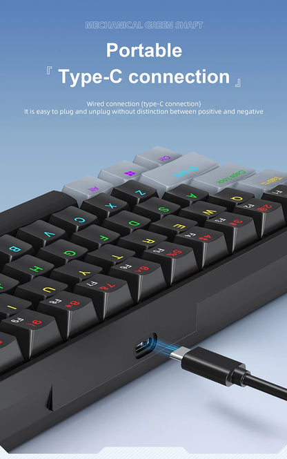 APAYADO K61 60% Mini Gaming Keyboard RGB Wired 61-Key