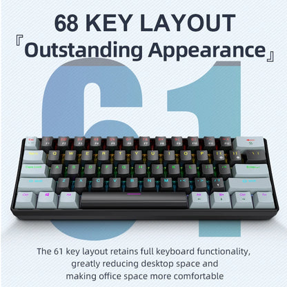 APAYADO K61 60% Mini Gaming Keyboard RGB Wired 61-Key