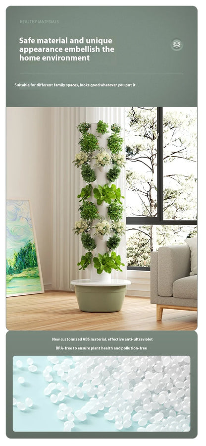 Vertical Hydroponic Tower Smart Soilless Vegetable Growing System