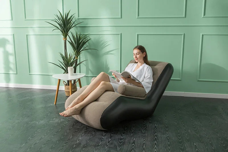Inflatable Lazy Sofa Air Sleeping Bed Portable Leisure Couch