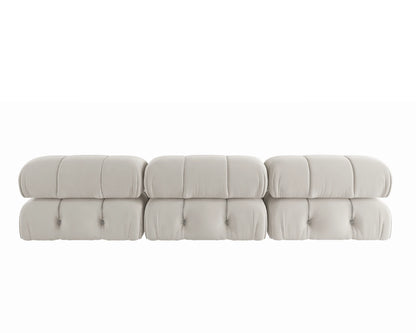 104-Inch Minimalist Modular Velvet Sectional Sofa 3-Seater