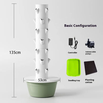 Vertical Hydroponic Tower Smart Soilless Vegetable Growing System