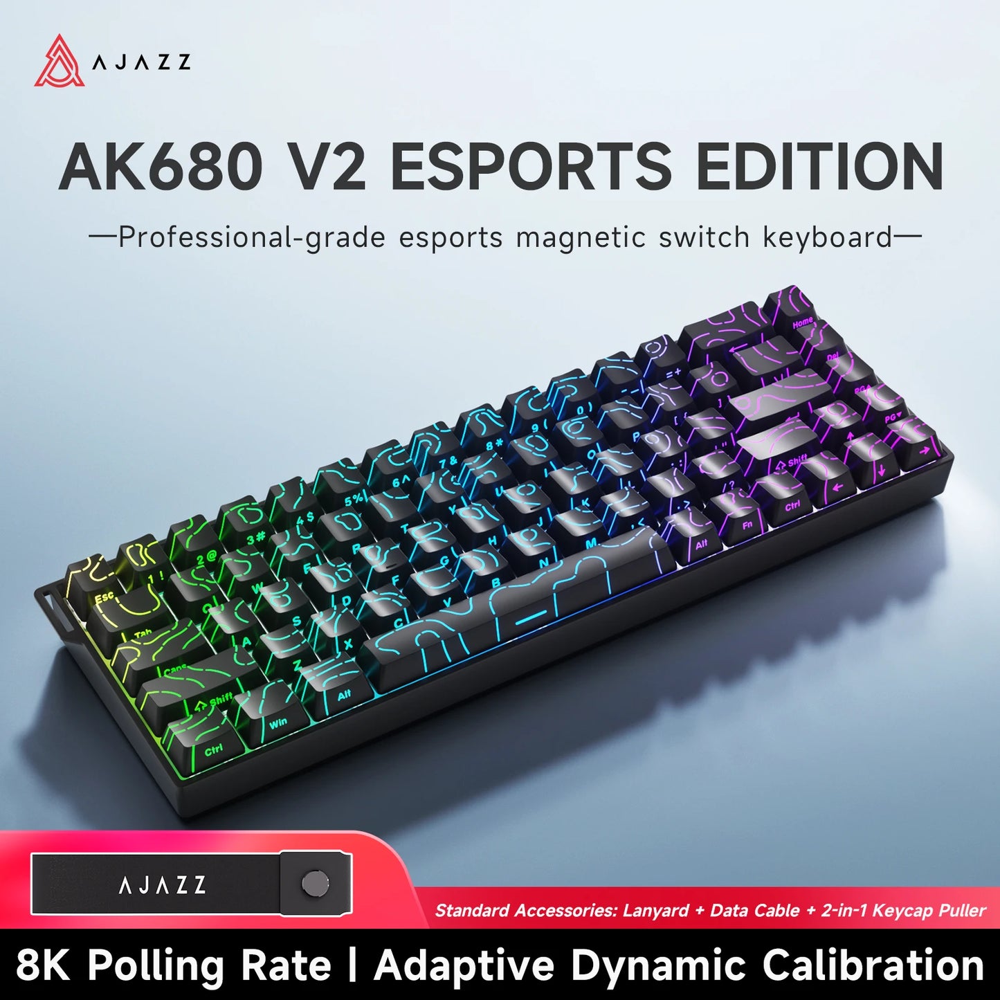 AJAZZ AK680 V2/Max 60% Magnetic Switch Mechanical Gaming Keyboard