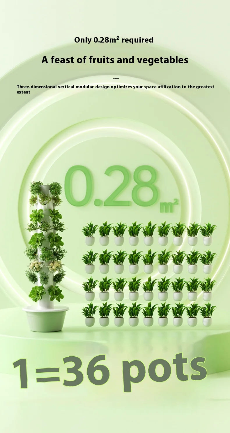 Vertical Hydroponic Tower Smart Soilless Vegetable Growing System