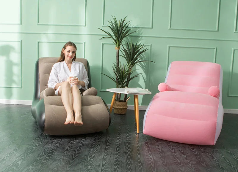 Inflatable Lazy Sofa Air Sleeping Bed Portable Leisure Couch