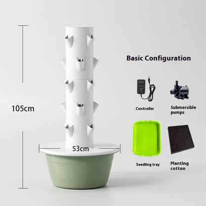 Vertical Hydroponic Tower Smart Soilless Vegetable Growing System