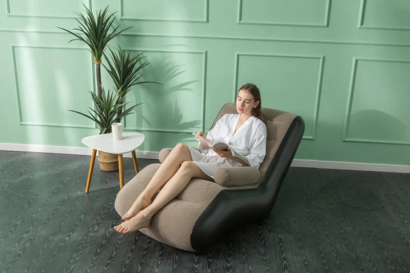 Inflatable Lazy Sofa Air Sleeping Bed Portable Leisure Couch