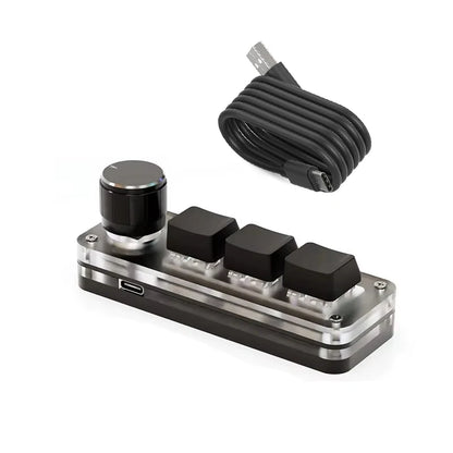 RGB Mini Macropad 3-Key Hot Swap Macro Keyboard with Knob