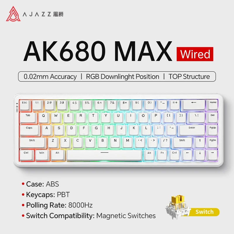 AJAZZ AK680 V2/Max 60% Magnetic Switch Mechanical Gaming Keyboard