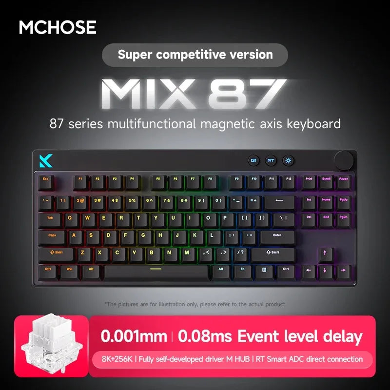 MCHOSE MIX87 Magnetic Axis 87-Key Hot Swap Wired Gaming Keyboard