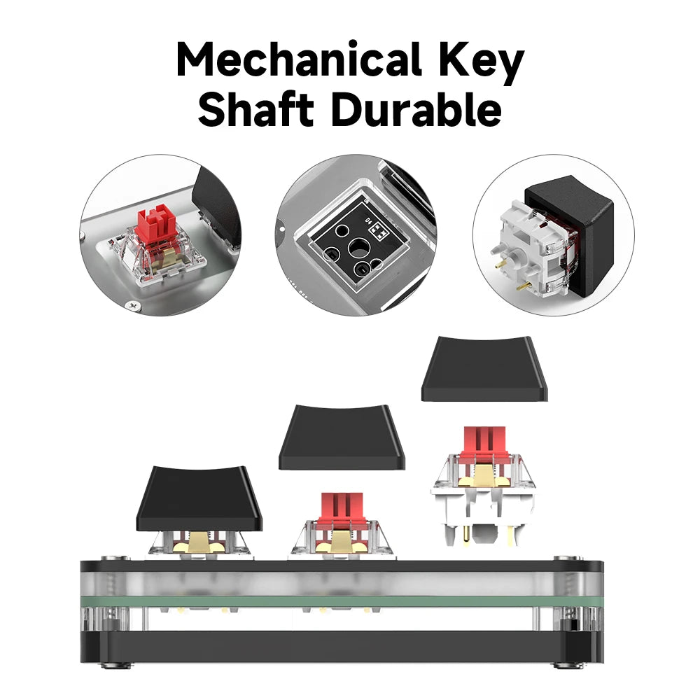 RGB Mini Macropad 3-Key Hot Swap Macro Keyboard with Knob