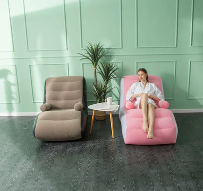 Inflatable Lazy Sofa Air Sleeping Bed Portable Leisure Couch