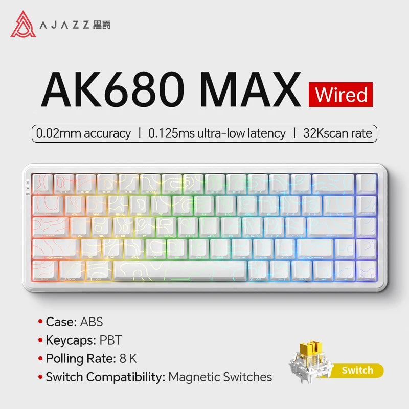 AJAZZ AK680 V2/Max 60% Magnetic Switch Mechanical Gaming Keyboard