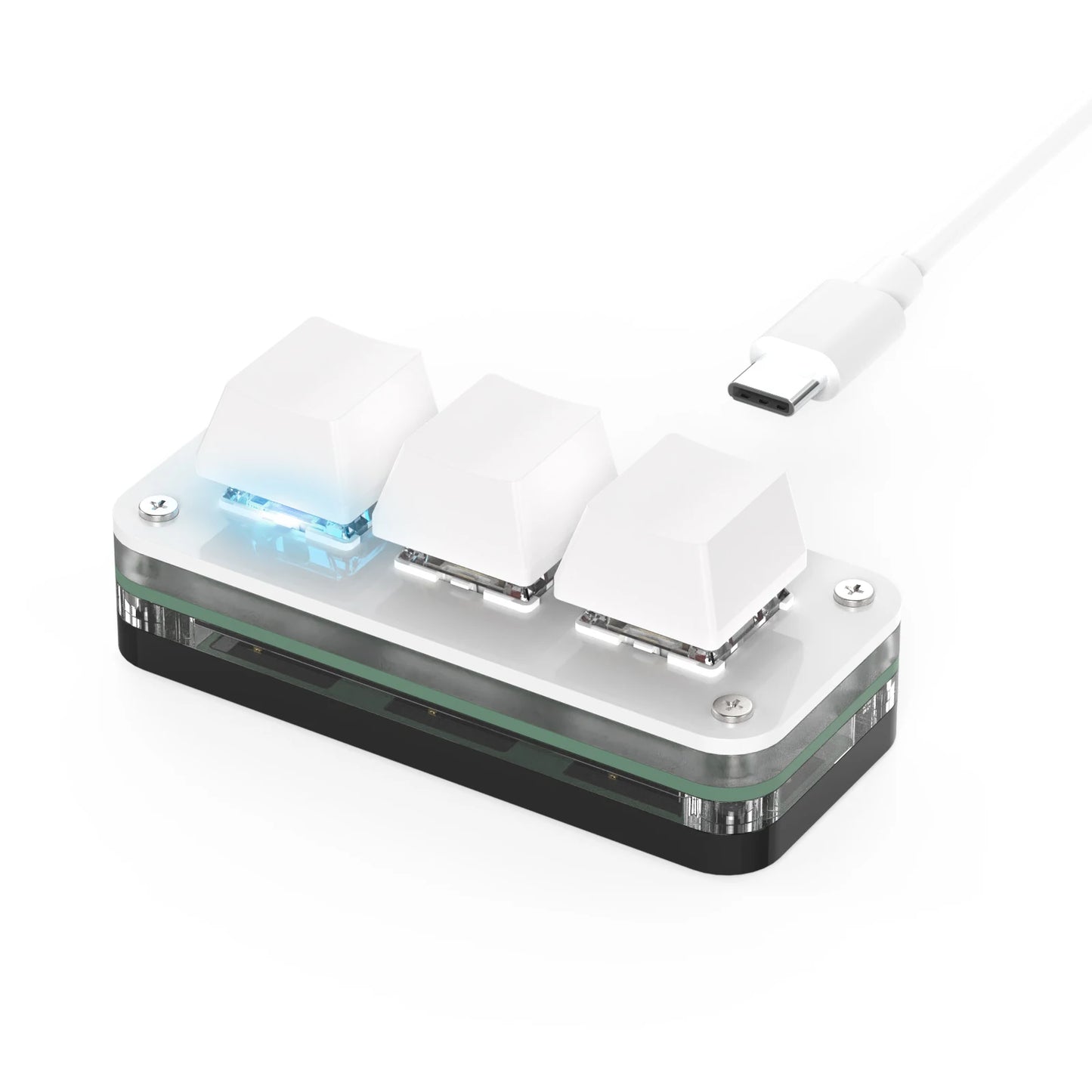 RGB Mini Macropad 3-Key Hot Swap Macro Keyboard with Knob