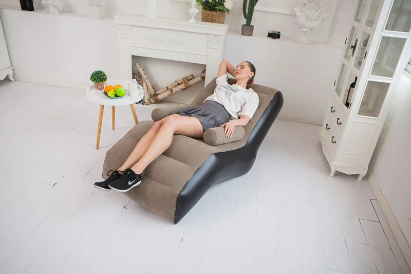 Inflatable Lazy Sofa Air Sleeping Bed Portable Leisure Couch