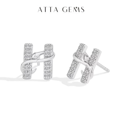 Exquisite Snake Moissanite Stud Earring 925 Sterling Silver H-Letter Earring for Womenman Party Jewelry with Mysterious