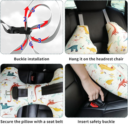 Car Pillow for Kids,H-Shape Travel Pillow for Child Sleeping Neck Shoulder Support Car Seat Pillow a Sleeping Artifact Suitable for Road Trips of Adults and Children Travel Pillow for Kids