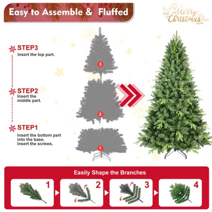 6ft Artificial Green Christmas Tree with 1339 PVC Hard Needle Tips