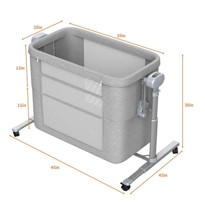 Electric Rocking Bassinet for Baby, 4 and 1 Baby Bedside Bassinets with Remote Control, Portable Bassinets Bedside Sleeper for Newborn with 3-Speed Swings, Baby Crib in Bed with Wheels
