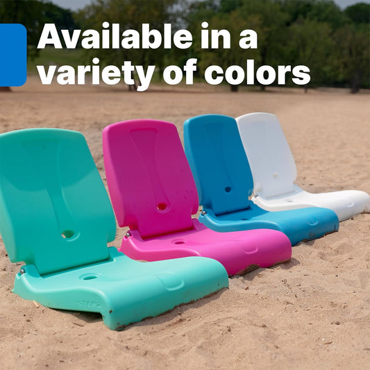Foldable Adult Flip Seat, Portable Outdoor Chair for Poolside, Tailgating, Camping, Picnic Chair, Provides Back Support When Sitting on Ground, White