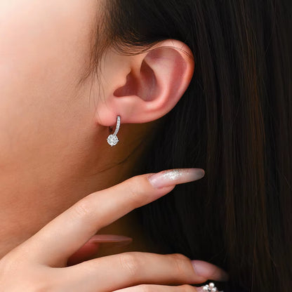 Full Moissanite Diamond Earring S925 Sterling Silver Gold Plated 4-Claws Eardrop for Women Wedding Jewelry High Quality