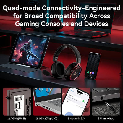 TAGRY TRONICX K3 Gaming Headset Version 5.3, 7.1 Surround Sound, 50Mm Drivers, Low Latency ENC Microphone for PC PS4 PS5 for PC Laptop Headphone Audio