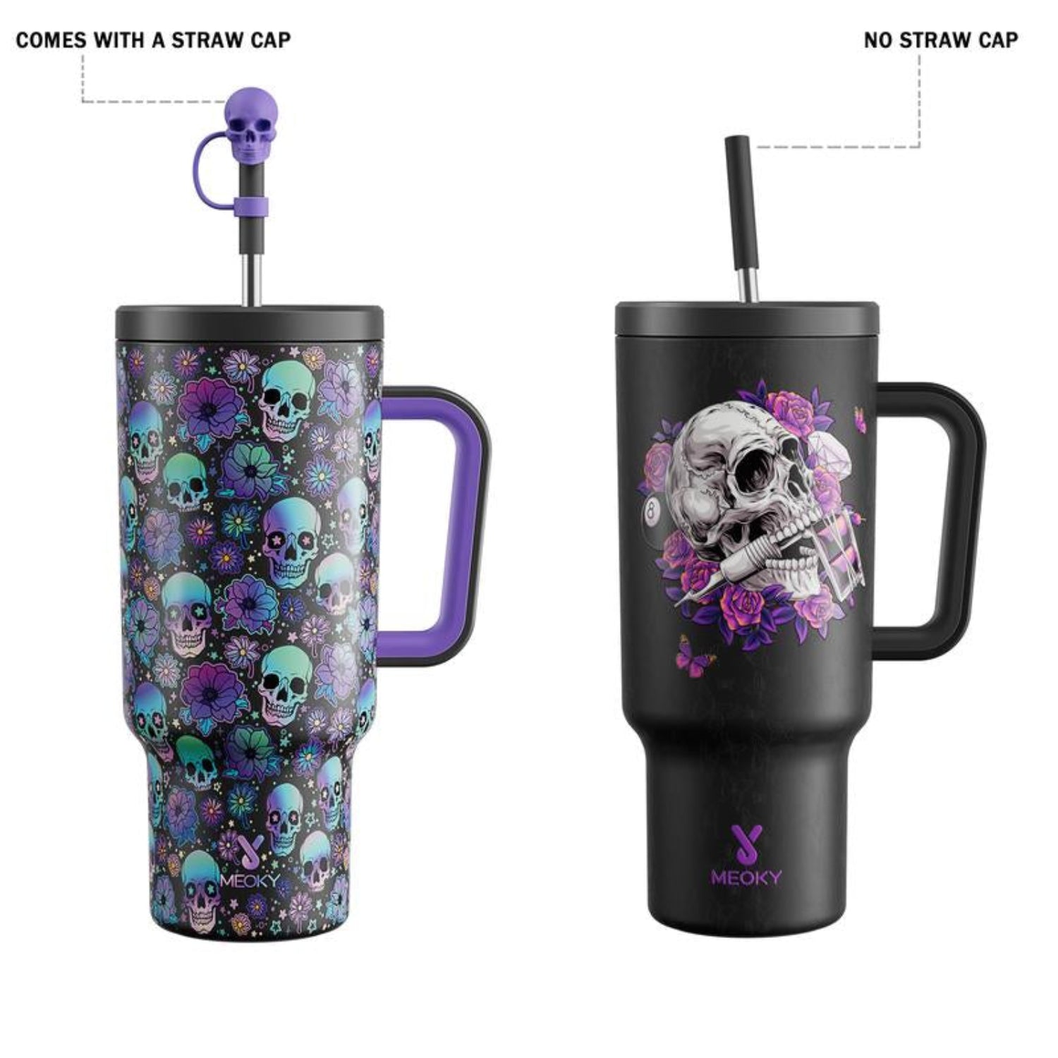 【Halloween Carnival】Meoky 40Oz Reusable Stainless Steel Car Cup,Portable Leak-Proof Water Cup, Keeps Cold for 24 Hours,Suitable for Outdoor Travel,Holiday Gift