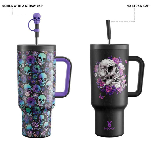【Halloween Carnival】Meoky 40Oz Reusable Stainless Steel Car Cup,Portable Leak-Proof Water Cup, Keeps Cold for 24 Hours,Suitable for Outdoor Travel,Holiday Gift