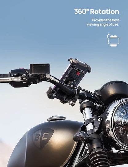 Bike Phone Holder, Motorcycle Mount - Motorcycle Phone Holder, Handlebar Cell Phone Clamp, Scooter Phone Clip for Iphone 16 Pro Max/Plus, 15 Pro Max, S10, S20, More 4.7" to 6.8" Smartphones