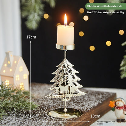 Romantic Christmas Wrought Iron Candle Holder Tray | Holiday Décor