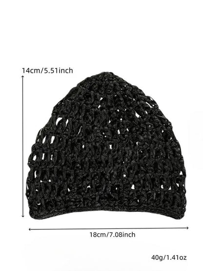 Solid Color Hollow Out Design Net Hats, Casual Elastic Hair Cap for Women, Fashionable Hair Net Accessories for Daily Wear