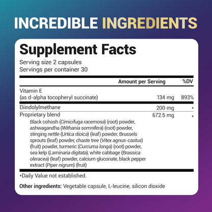 Dr. Berg DIM Supplement Estrogen Balance - Original Estrogen Supplement for Women with Diindolylmethane for Menstrual Symptoms & Menopause Relief & Black Pepper for Enhanced Absorption - 60 Capsules