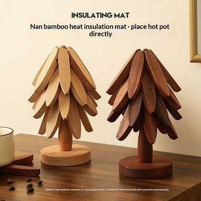 Tree Design Wooden Trivet Heat-Resistant Table Mat & Coaster