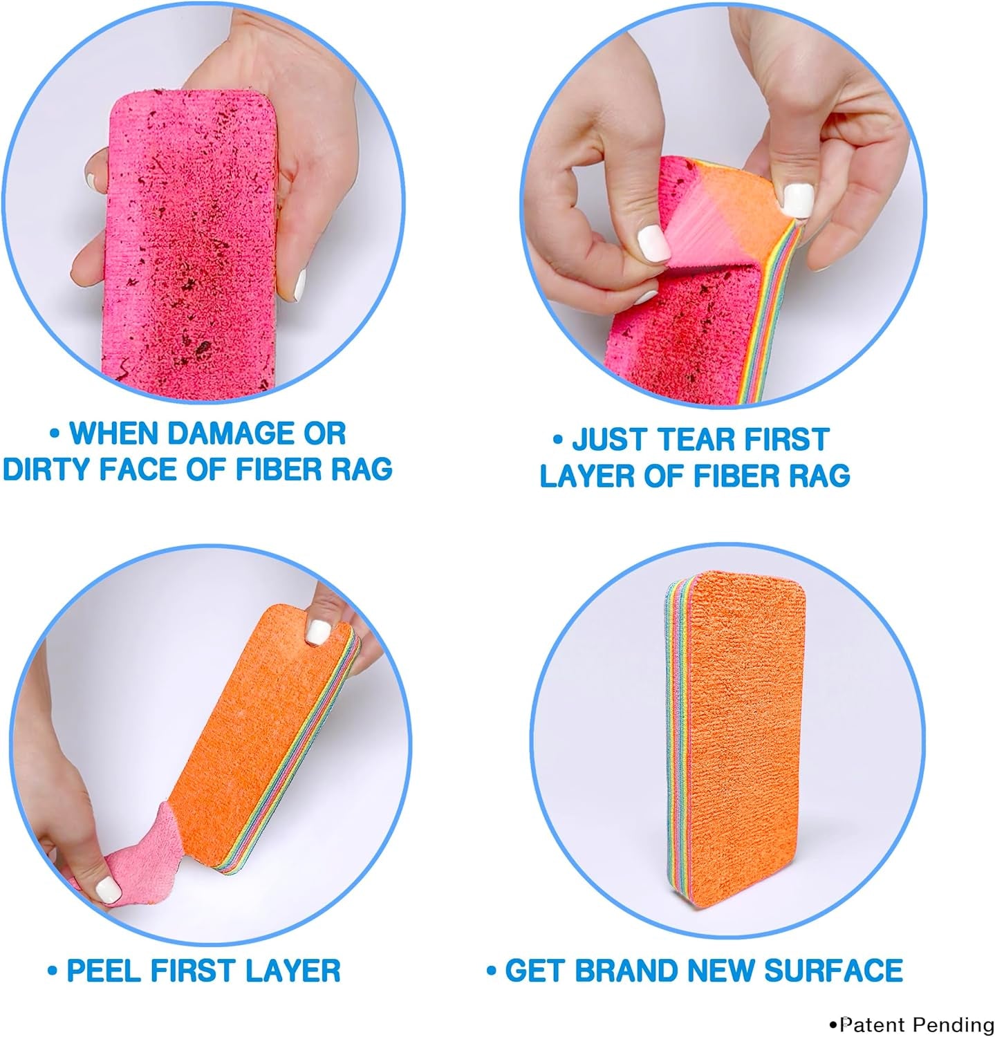 Microfiber Super Fiber Rag, 12 Fiber Layer on 1 Rag, Perfect Cleaning Cloths, Extraordinary Liquid Absorption Ability, Stain Remover, Home Daily Use Sponge, Kitchen, Bathroom, Living Room- (2 Pack)