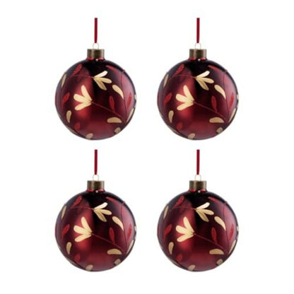 4PCS Glass Christmas Ball Ornaments – Shiny Hanging Decorations for Xmas Tree & Holiday Parties
