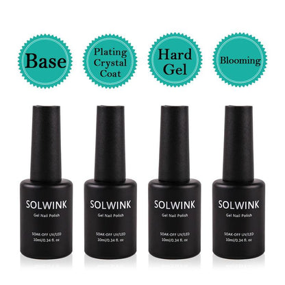Rock Sugar No Wipe Top Coat Base Coat Hald Gel Blooming Foundation Nail Polish Soak off UV LED Nail Gel