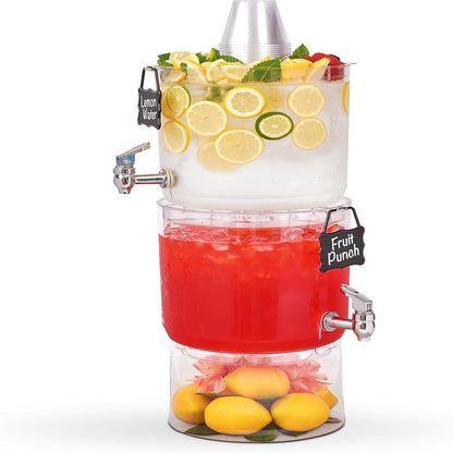 2 Gallon Beverage Drink Dispenser with Party Top Lid