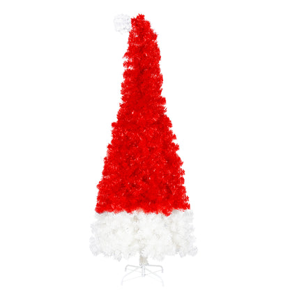 6FT Santa Hat  Christmas Tree With LED Lights | Curved Xmas Tree